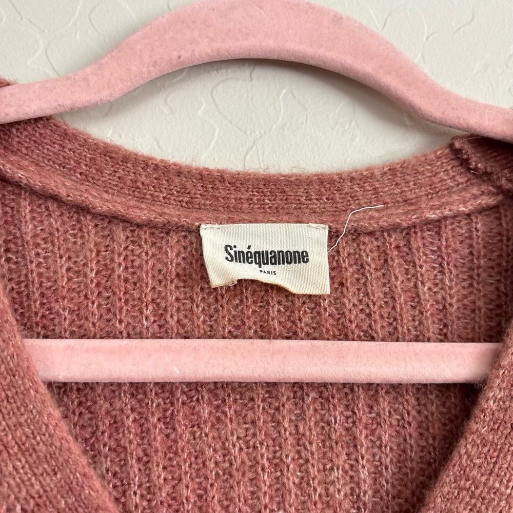 Sinequanone Button Cardigan Lightweight Knit EUC Parisian Chic Layering - Picture 7 of 7